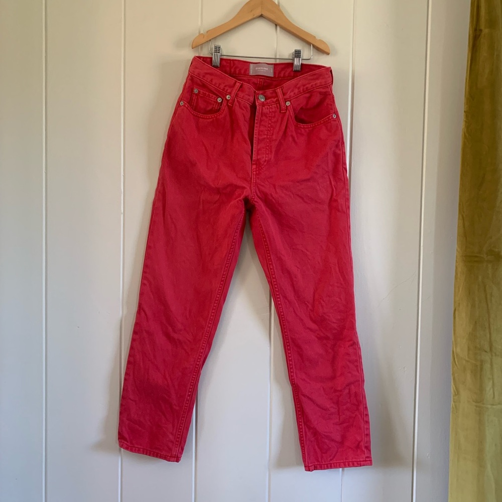 Everlane 100% cotton cheeky jeans cherry red size 26 crop
